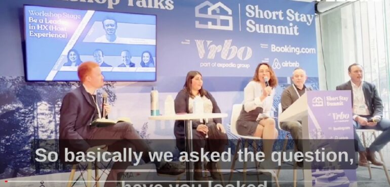 Panel Sustonica & Expedia at Short Stay Summit in London, April 2023